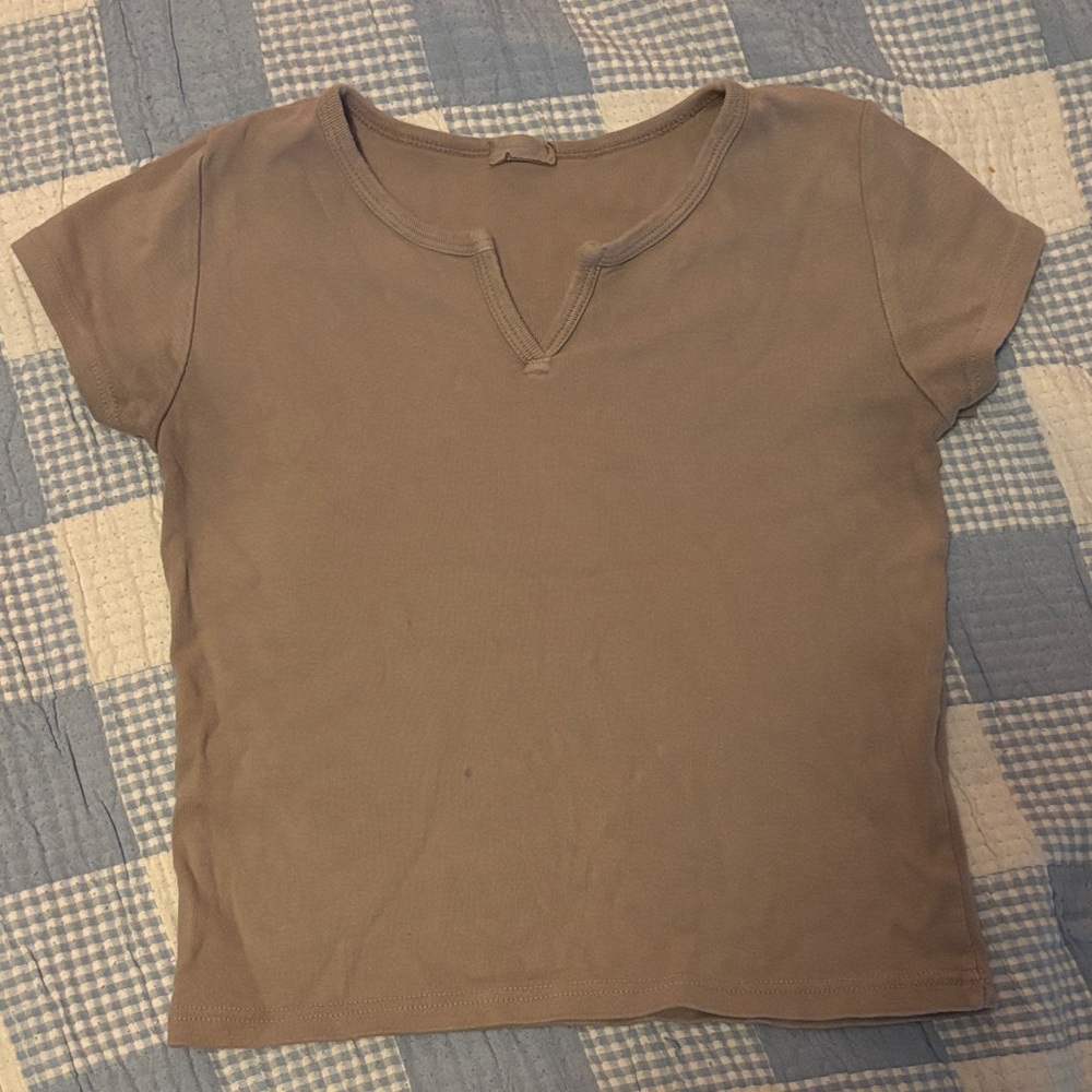 Brandy Melville Taupe Short Sleeve Tee